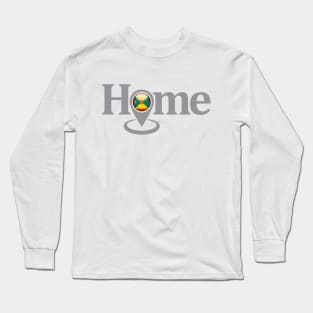 Grenada My Home with Google Maps Locate Icon Long Sleeve T-Shirt